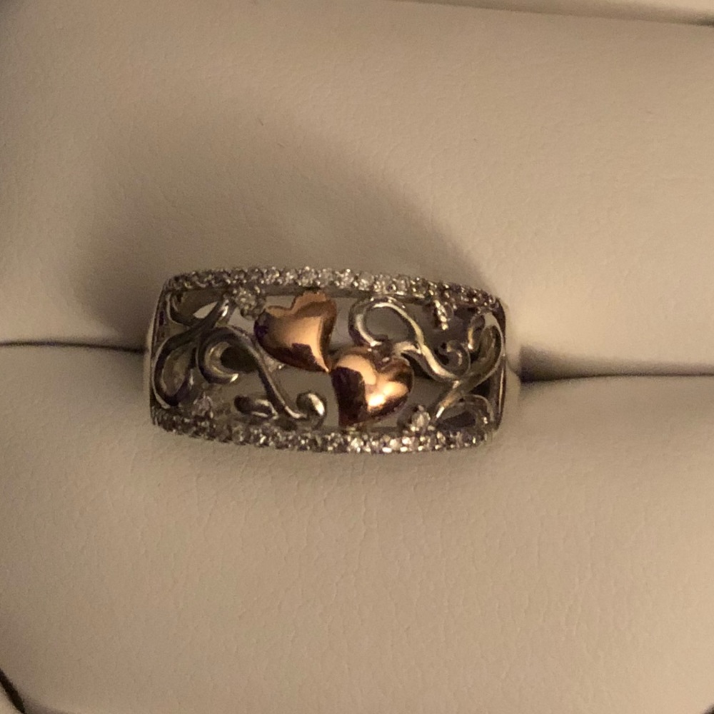 14k gold & sterling silver diamond - Picture 3 of 8